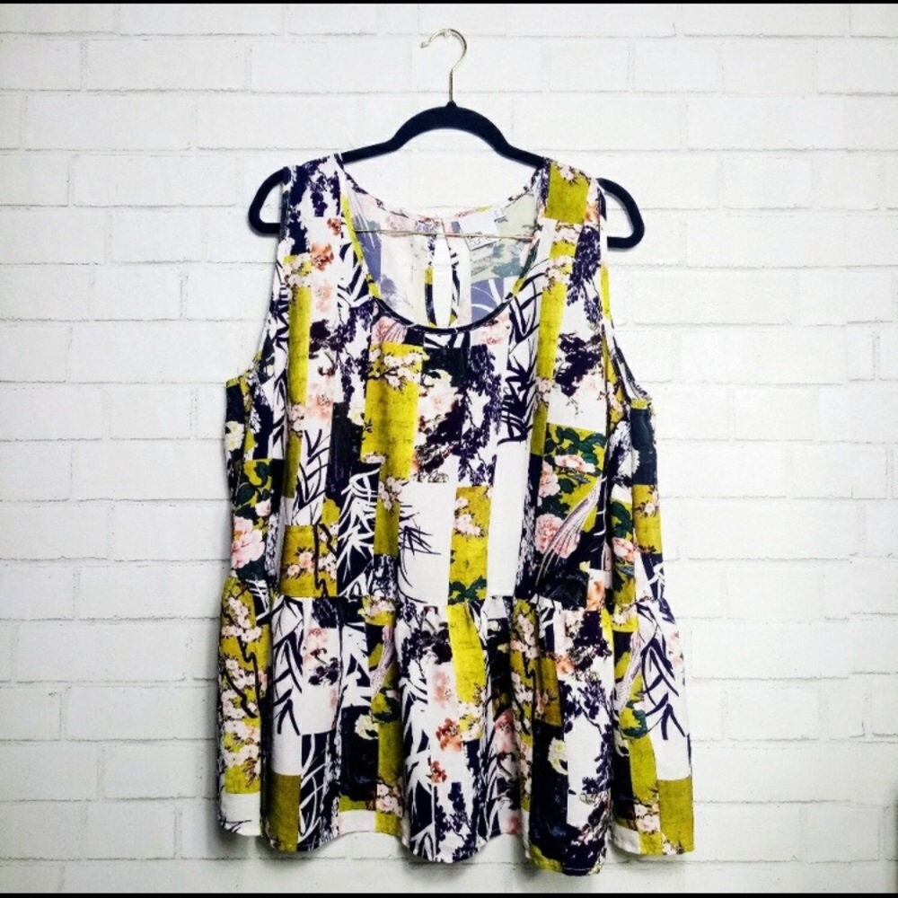 ASOS Curve Floral Peplum Top Plus Size 20